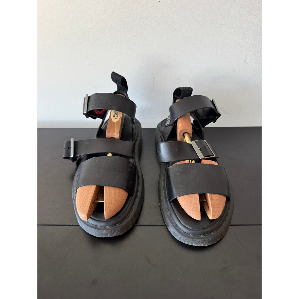 Dr. Martens Gryphon CK11 Black Leather Gladiator Buckle Sandals 7M 8W